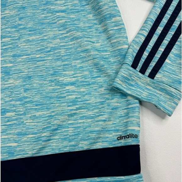 Adidas Climacool 3 Stripe Heathered Hoodie Kids Unisex Large - Picture 9 of 10